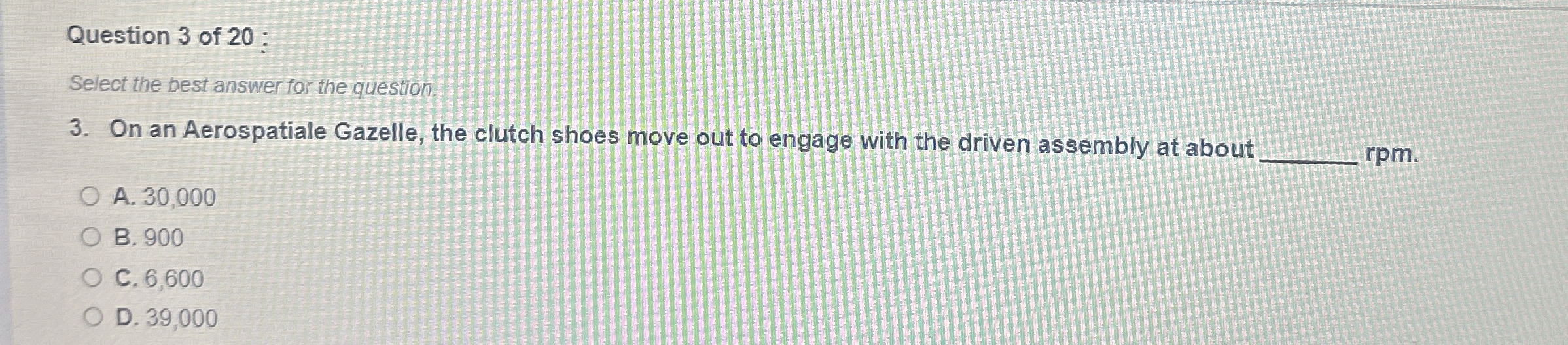 Solved Question 3 ﻿of 20 ﻿:Select the best answer for the | Chegg.com