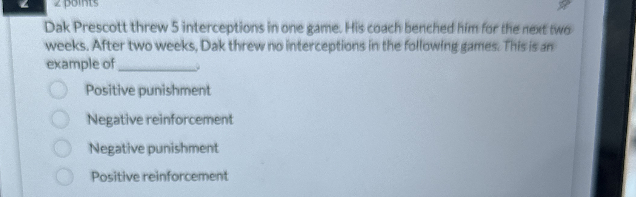 Solved Dak Prescott threw 5 ﻿interceptions in one game. His | Chegg.com