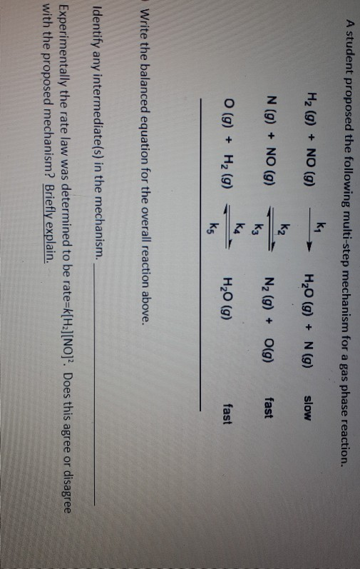 Solved A student proposed the following multi-step mechanism | Chegg.com