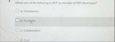Solved Which one of the following is NOT an example of ERP | Chegg.com