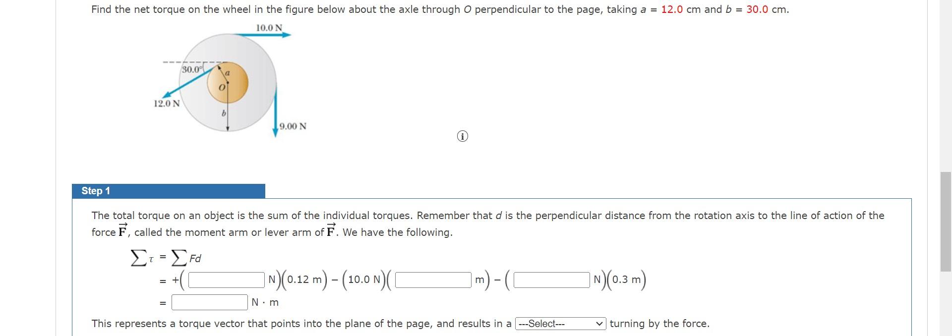 Solved Find the net torque on the wheel in the figure below | Chegg.com