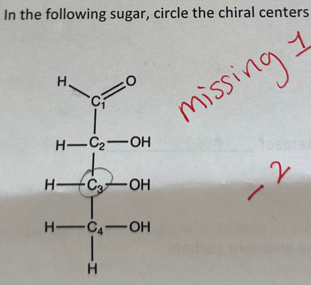 In the following sugar, circle the chiral centers | Chegg.com