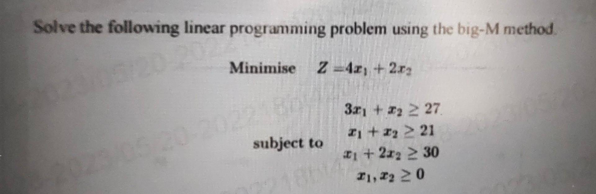 Solved Solve The Following Linear Programming Problem Using | Chegg.com