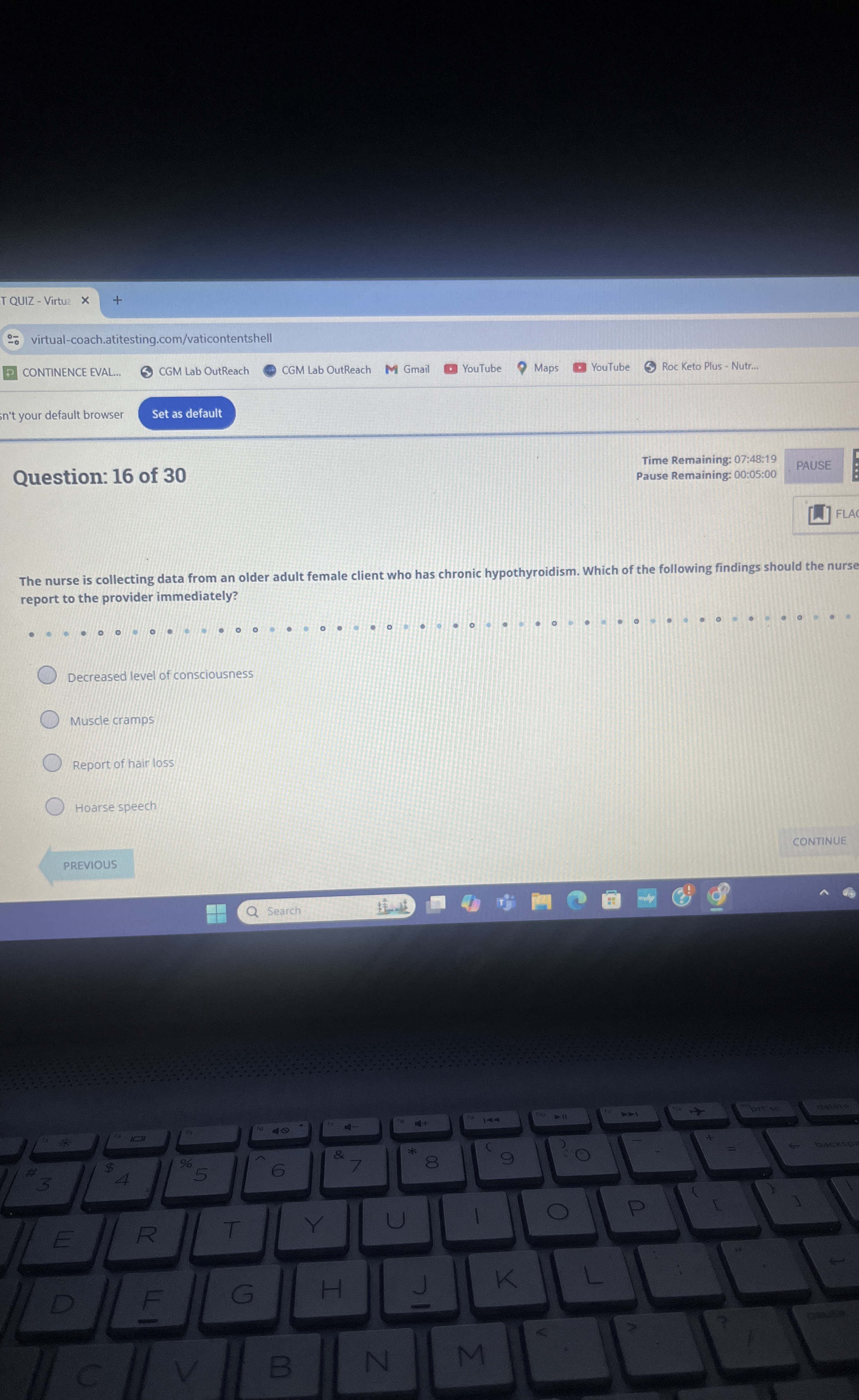 Solved Question 16 ﻿of 30The nurse is collecting data from