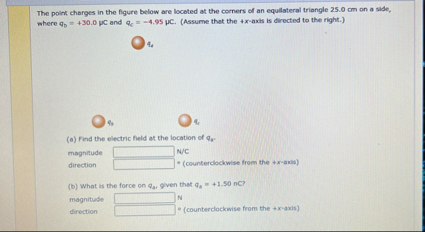 Solved The point charges in the figure below are located at | Chegg.com