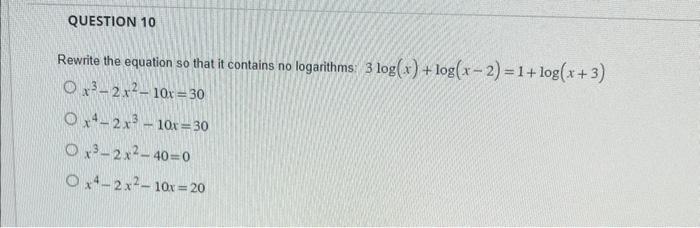 Solved Rewrite the equation so that it contains no | Chegg.com
