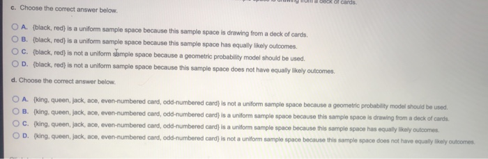 Solved Consider the experiment of drawing a single card from | Chegg.com