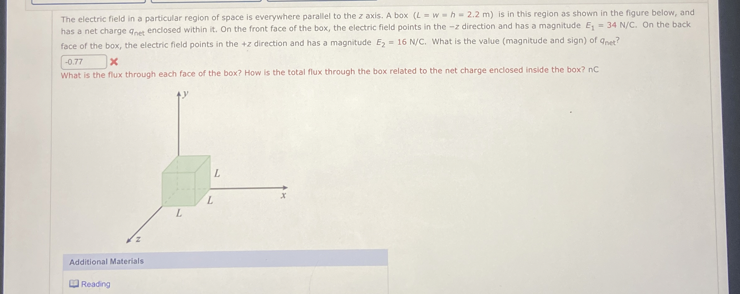 Solved The electric field in a particular region of space is | Chegg.com