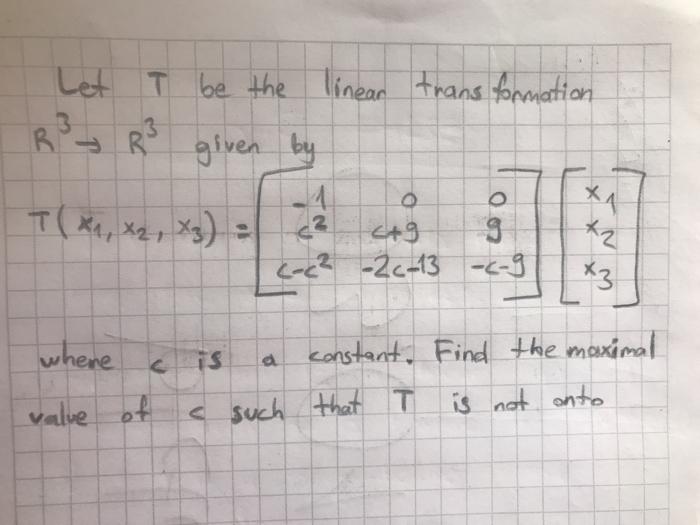 Solved Let T Be The Tinear Transformation R3 R3 Given By Chegg Com