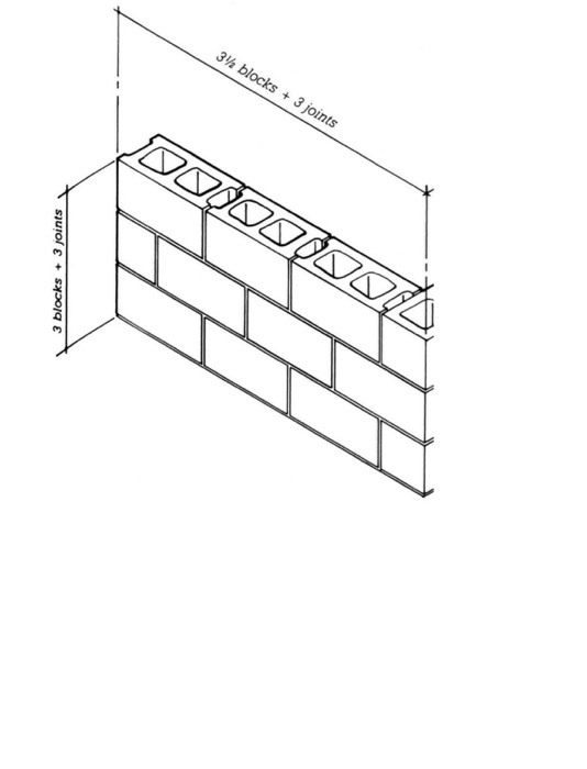 Solved 8x8x 16 inches each block and 3/8 joint find the | Chegg.com