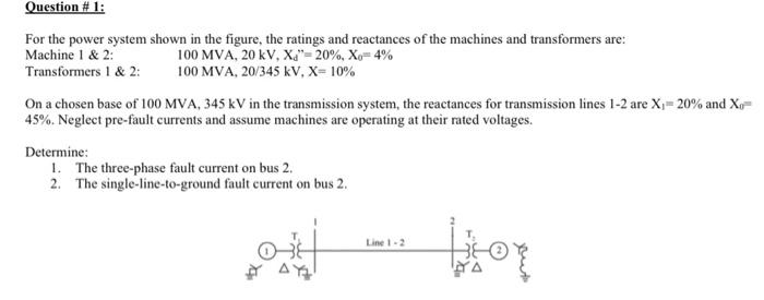 Solved For the power system shown in the figure, the ratings | Chegg.com