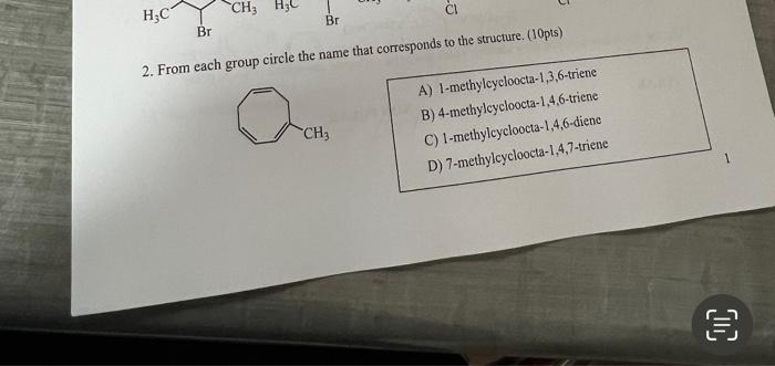 Solved 2. From each group circle the name that corresponds | Chegg.com