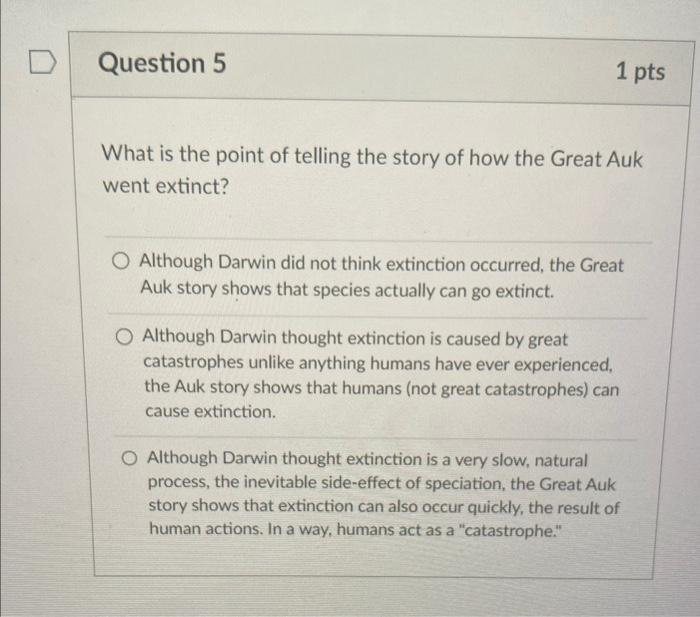 Solved Cuvier was known for introducing the world view of