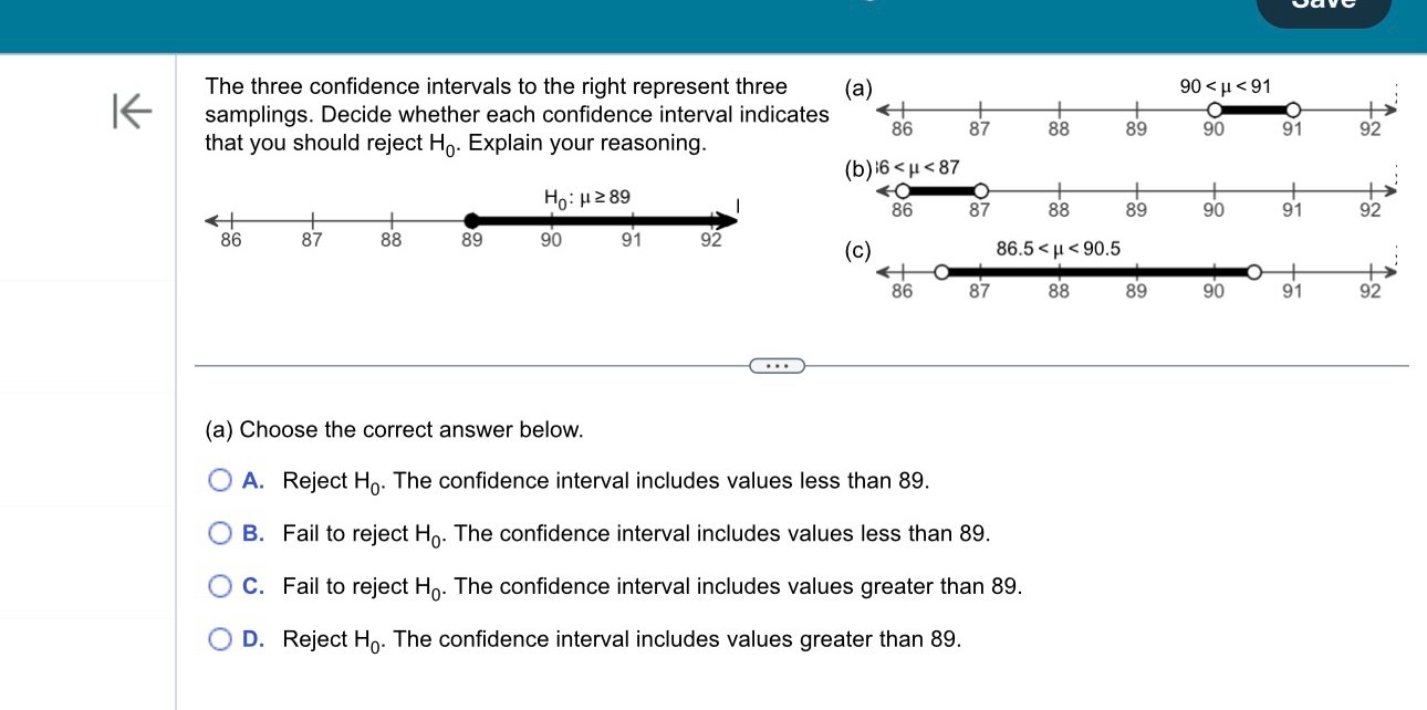 Solved The three confidence intervals to the right represent | Chegg.com
