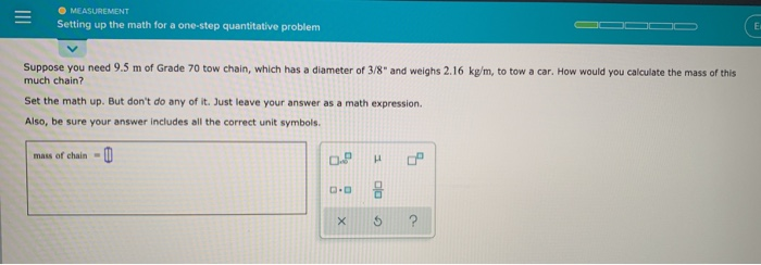 Solved MEASUREMENT Setting up the math for a one-step | Chegg.com