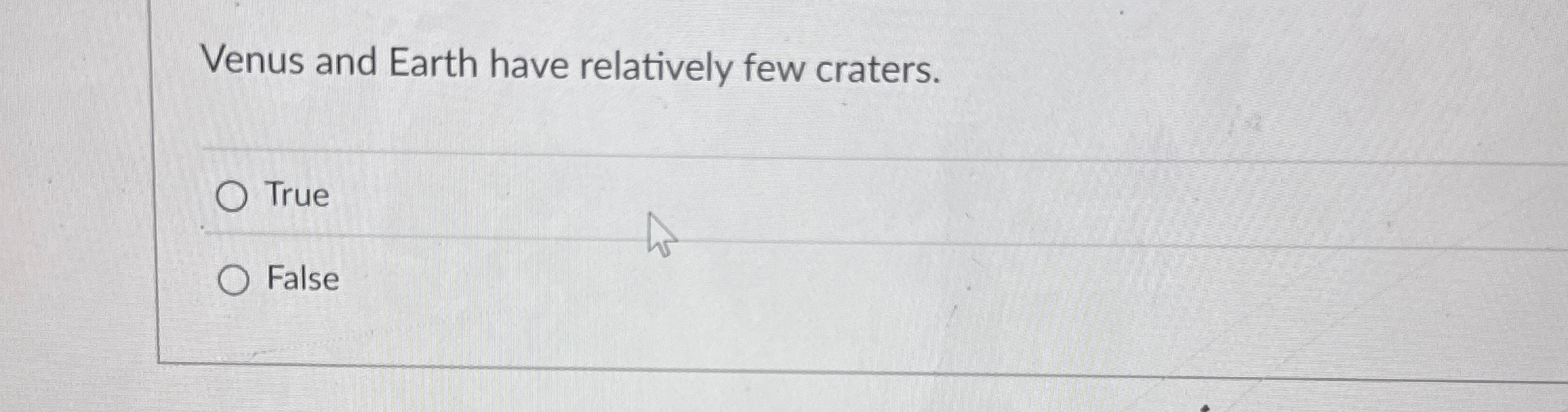 Solved Venus And Earth Have Relatively Few Craters.TrueFalse | Chegg.com