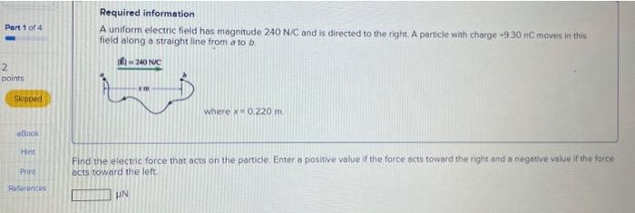 Solved Required information A uniform electric field has | Chegg.com