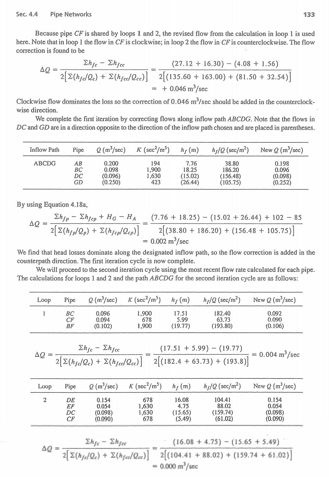 Solved Solve Example 4.9 Using Hazen-William Equation, Use | Chegg.com