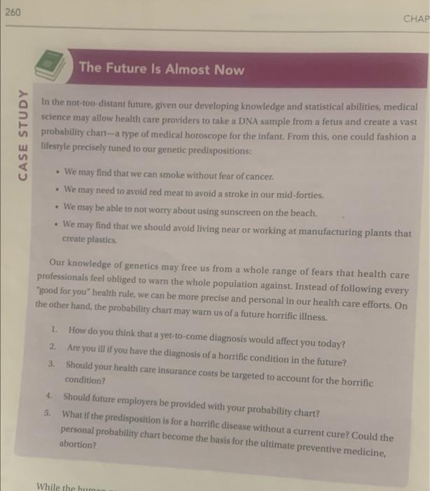 Solved 260 CHAP The Future Is Almost Now CASE STUDY In the | Chegg.com
