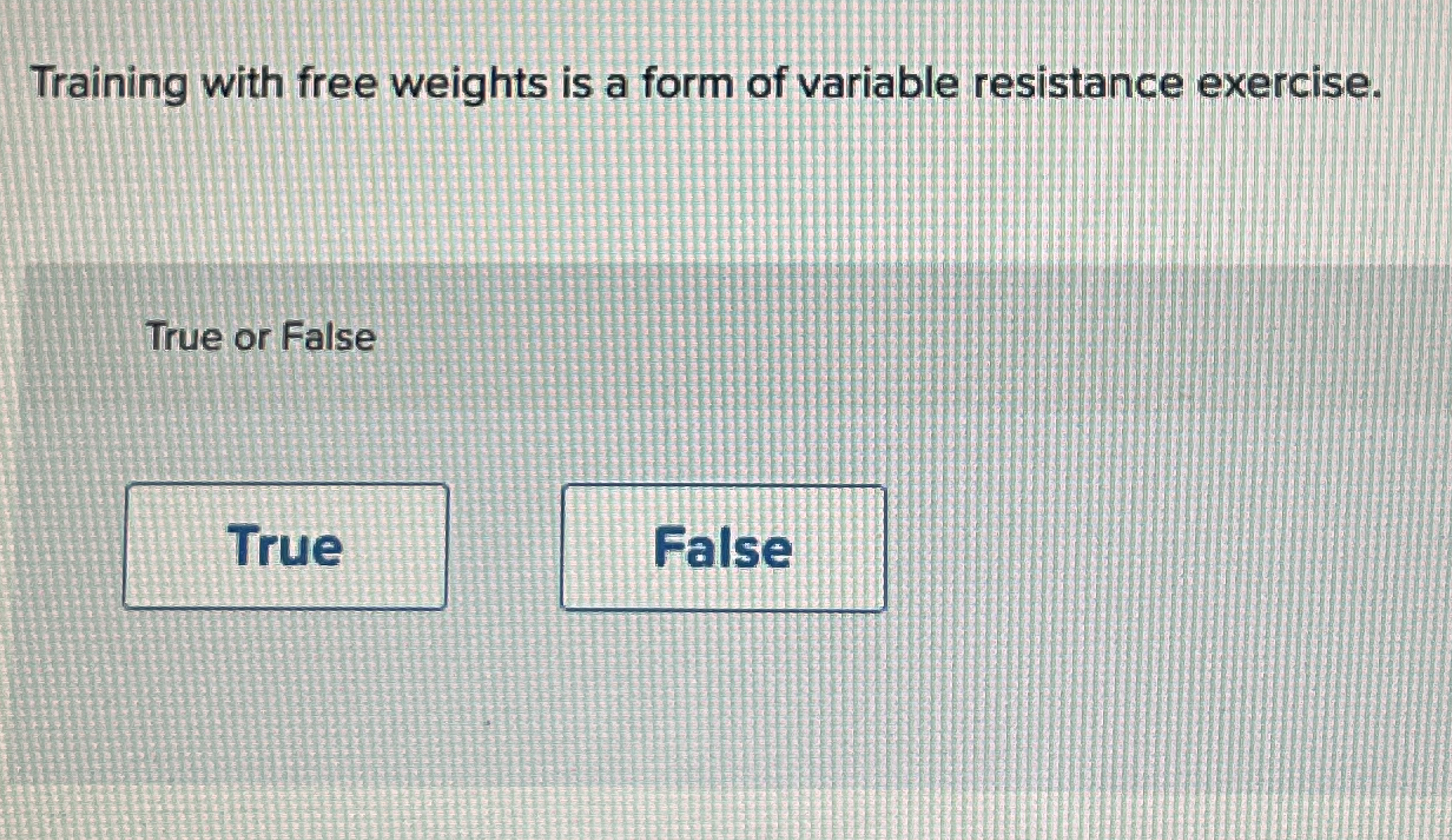 Solved Training with free weights is a form of variable | Chegg.com