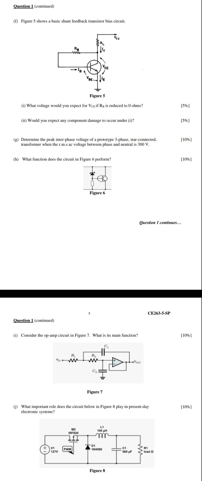 Solved Question 1 (continued) (f) Figure 5 shows a basic | Chegg.com