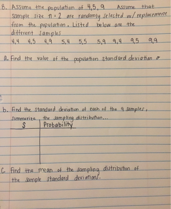 Solved 8. Assume the population of 4,5.9 Assume that sample | Chegg.com