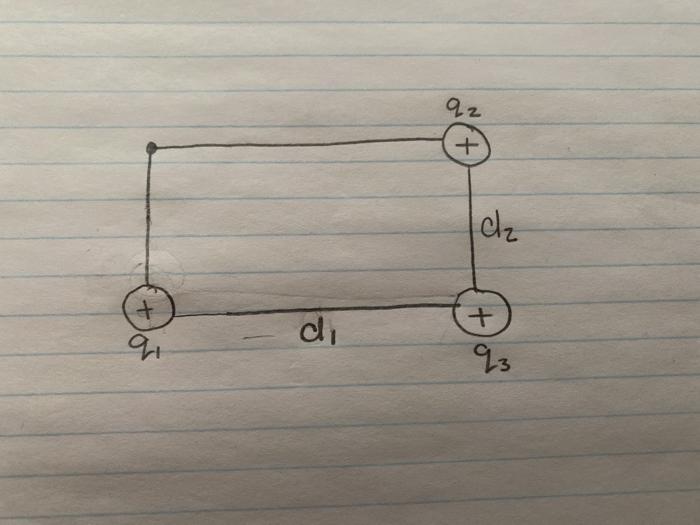 Solved Three positive point charges are located at the | Chegg.com