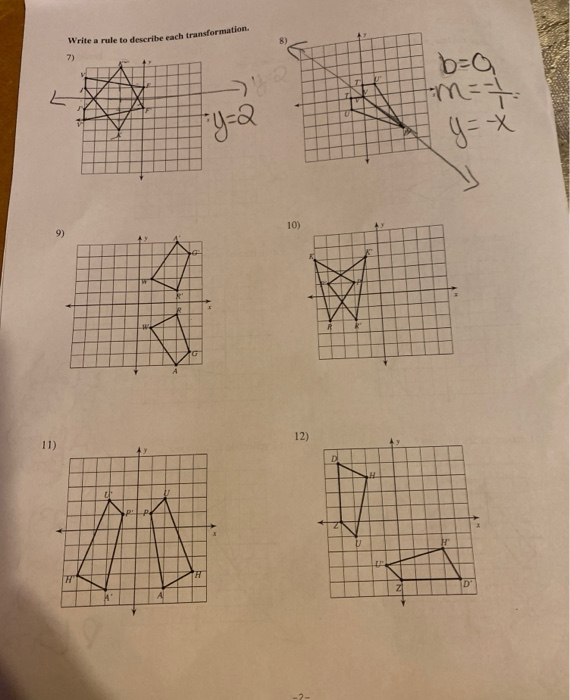 Solved Write a rule to describe each transformation y = 2 | Chegg.com