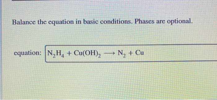 Solved Balance the equation in basic conditions. Phases are | Chegg.com