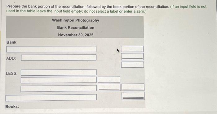 Solved November Bank StatementRequirements 1. Prepare | Chegg.com
