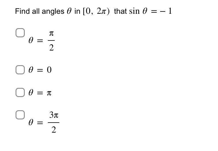 Solved Find all angles θ ﻿in [0,2π) ﻿that | Chegg.com