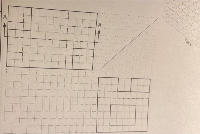 Solved please sketch the front view as a full section for | Chegg.com