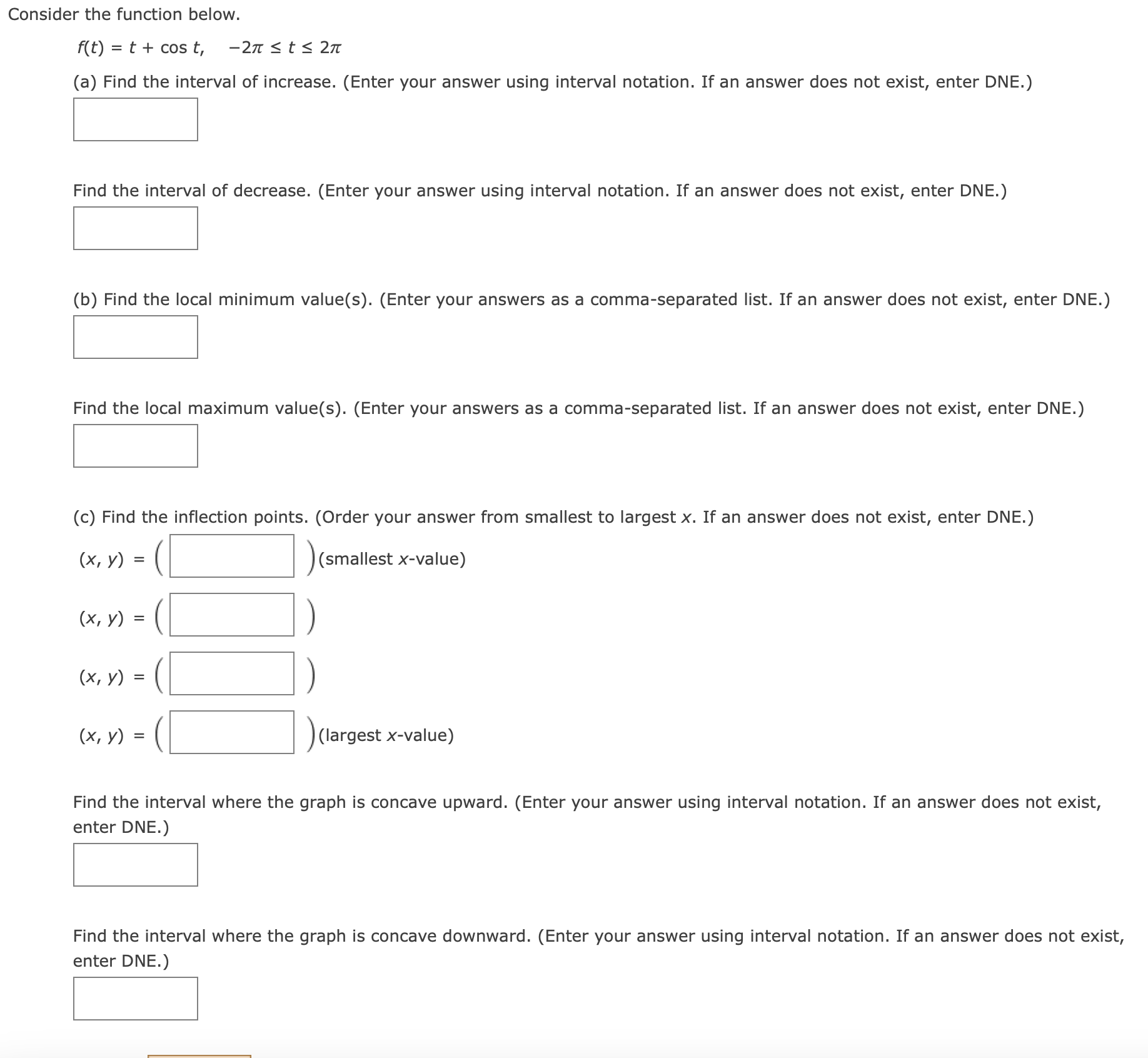 Solved Consider the function | Chegg.com