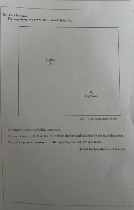 Solved 04. Here Is A Map. The Map Shows Two Towns, Burford 