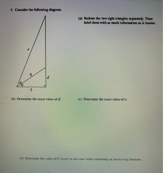 Solved 5. Consider The Following Diagram. (a) Redraw The Two | Chegg.com