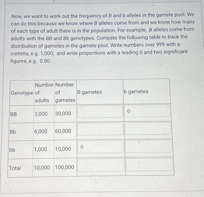 Solved Now, We Want To Work Out The Frequency Of B And B | Chegg.com