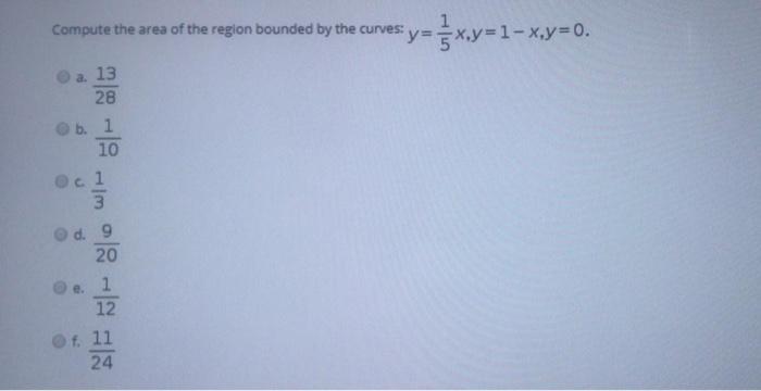 Solved Compute the area of the region bounded by the curves: | Chegg.com