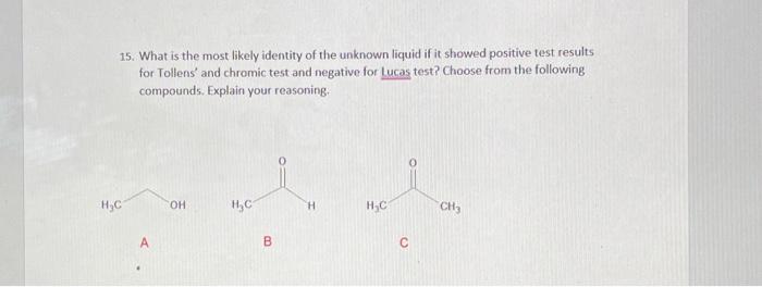 Solved You are given the following organic unknown compounds | Chegg.com