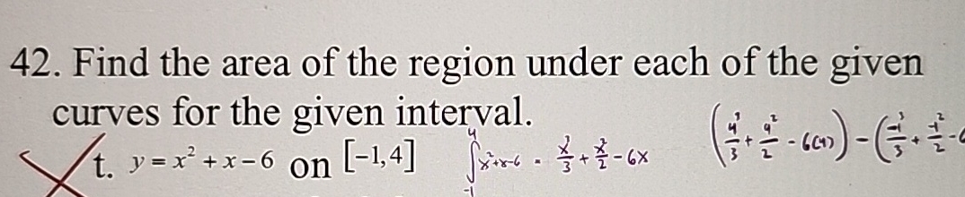 Solved Find the area of the region under each of the given | Chegg.com