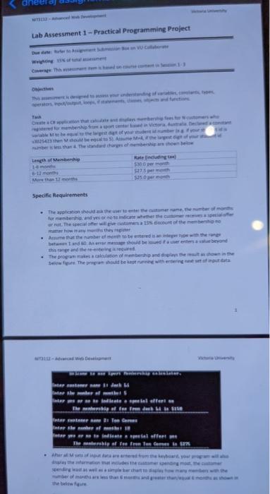Lab Assessment 1 - Practical Programming Project 1-1 | Chegg.com