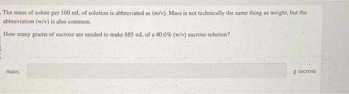 Solved Calculate the volume percent of solute in each of the | Chegg.com