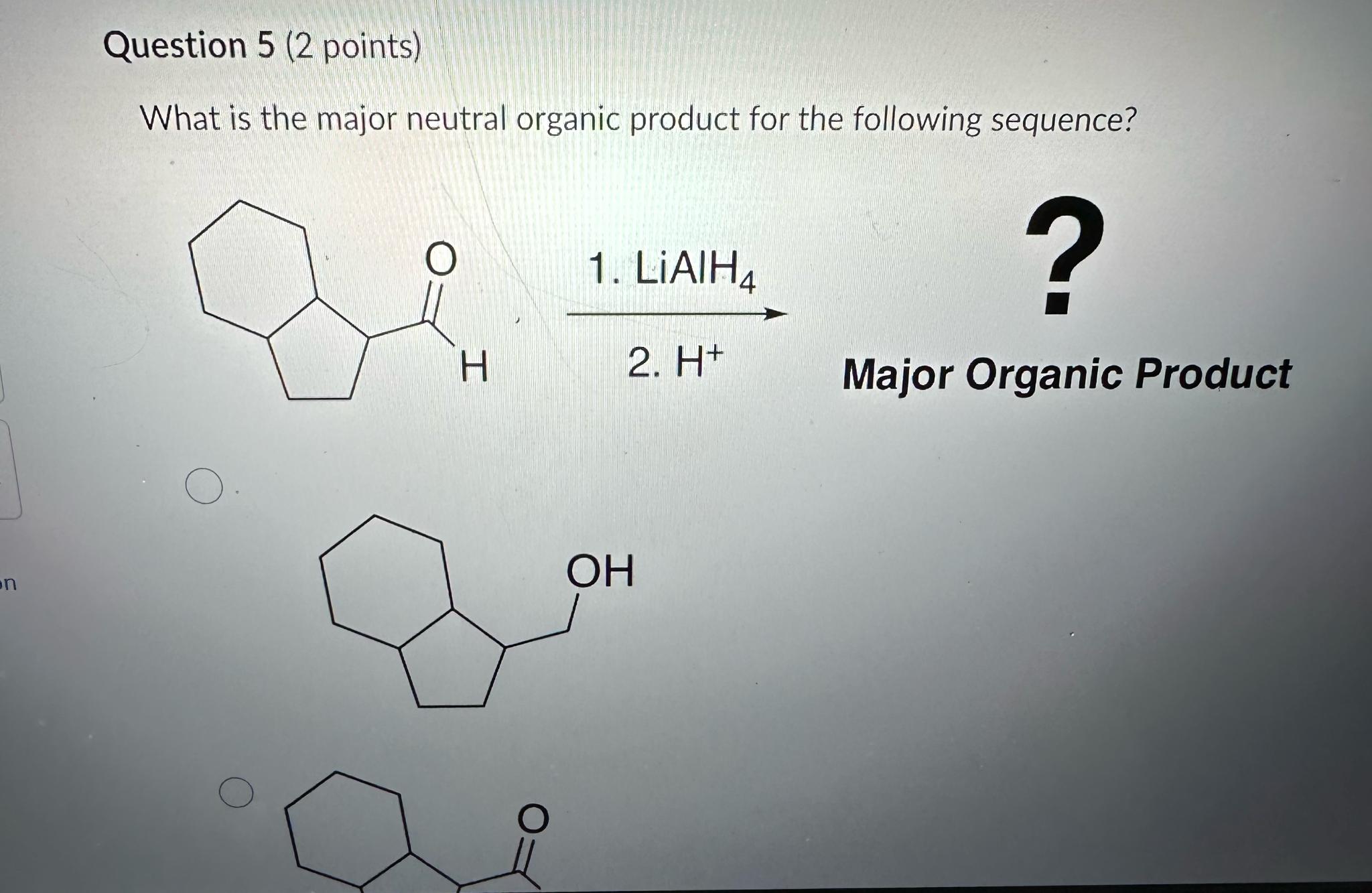 Question 5 (2 ﻿points)What is the major neutral | Chegg.com