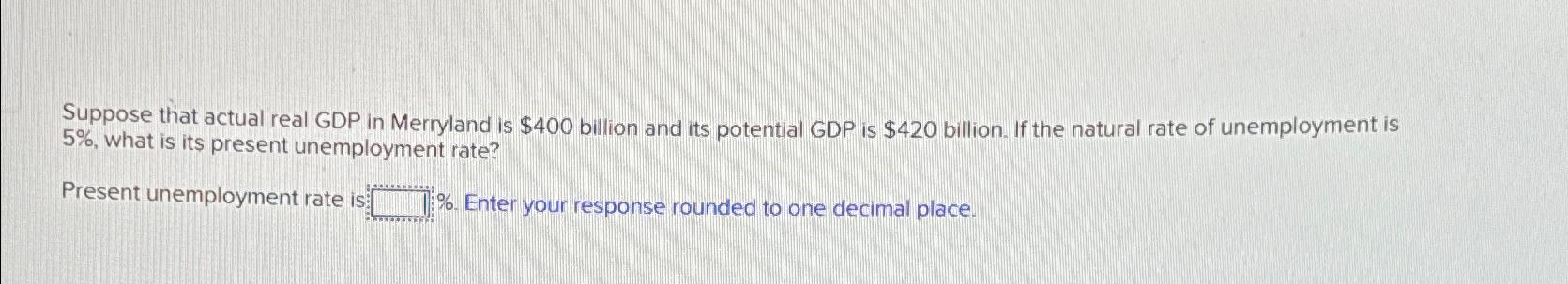 Solved Suppose that actual real GDP in Merryland is $400 | Chegg.com