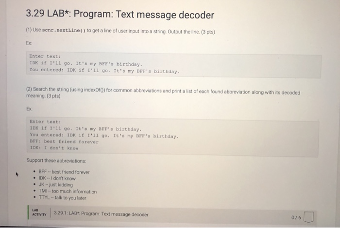 Solved 3 29 Lab Program Text Message Decoder 1 Use S