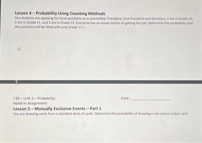 Solved Can you please answer Lesson 4 and Lesson 5? For | Chegg.com