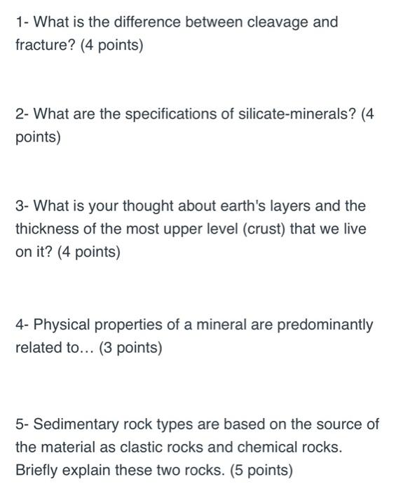 Solved 1- What is the difference between cleavage and | Chegg.com