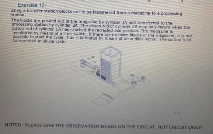Solved Exercise 12 Using a transfer station blocks are to be | Chegg.com