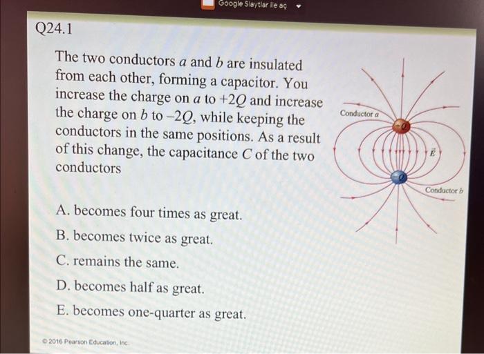 Solved The Two Conductors A And B Are Insulated From Each | Chegg.com