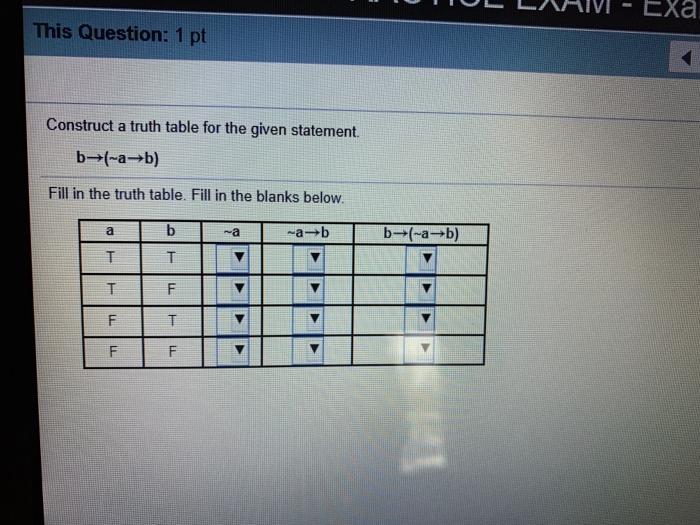 Solved This Question: 1 Pt Construct A Truth Table For The | Chegg.com