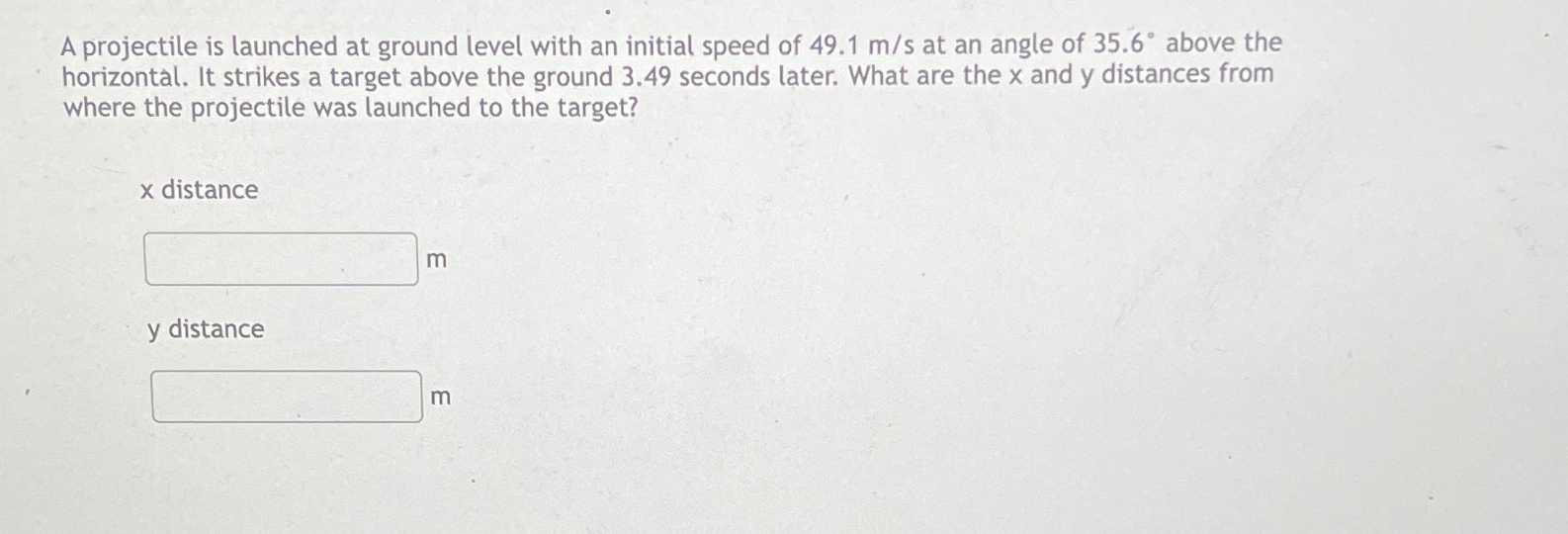 Solved A projectile is launched at ground level with an | Chegg.com